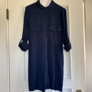 William B. Navy Blue Shirt Dress